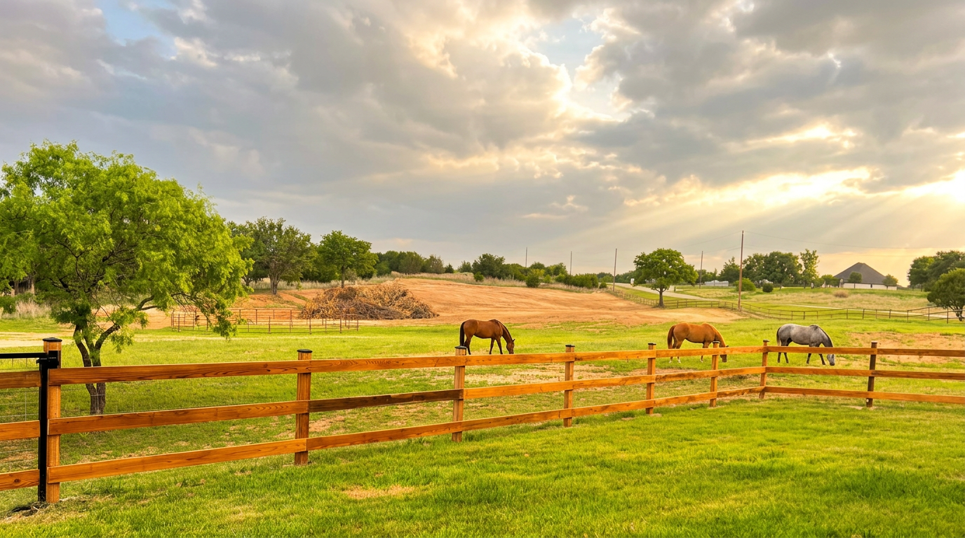 Cedar rail fence along the Flying Spur Ranch pasture